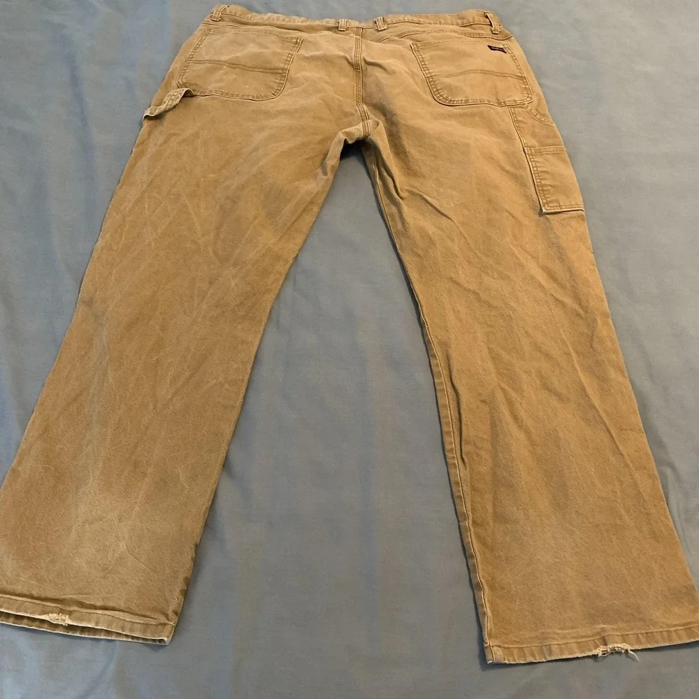 Dickies Carpenter Pants Mens 43x32 Brown Canvas Relaxed Fit Workwear 874 Stretch